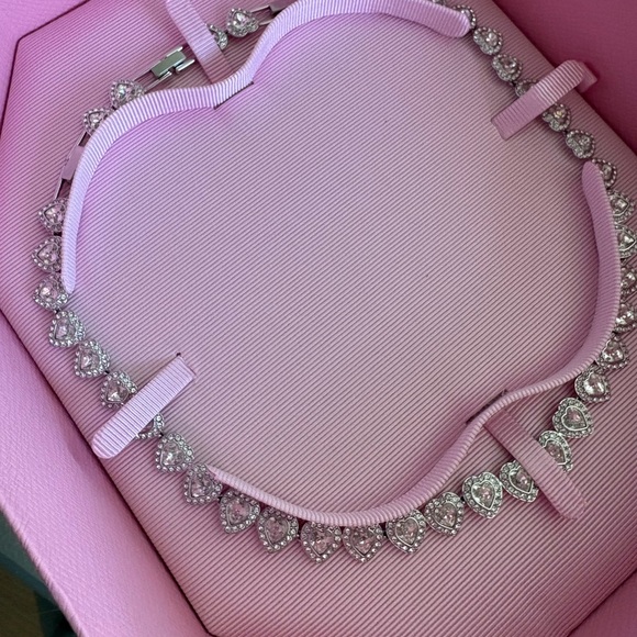 Jewelry - Swarovski Pink and Silver Teardrop Necklace